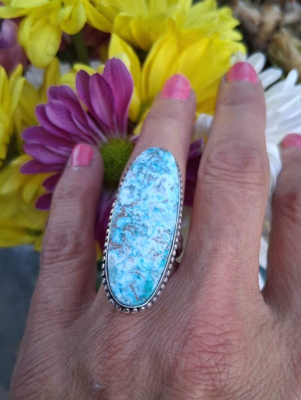 🩵 New Lander Turquoise Sterling Silver Ring